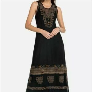 JOHNNY WAS TAPIWA EMBROIDERED
MESH DRESS SIZE S EUC